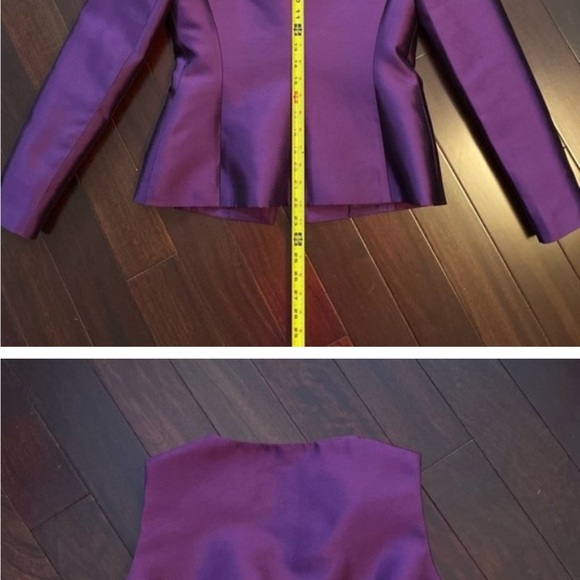 Sunny Choi Purple Silk 2 Piece Blazer and Matching Tank Set, Size 2 - Picture 7 of 7